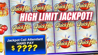 MASSIVE JACKPOT ON QUICK HIT PLATINUM PROGRESSIVE HIGH LIMIT SLOT MACHINE