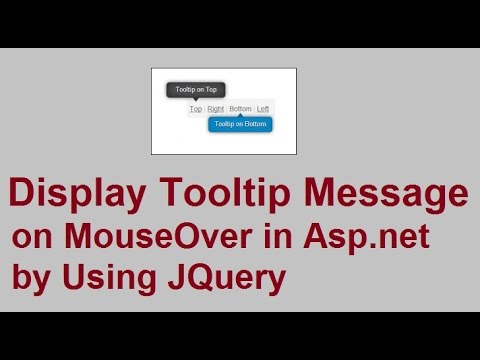 How to show Tooltip on Mouse Hover in Asp net by Using JQuery