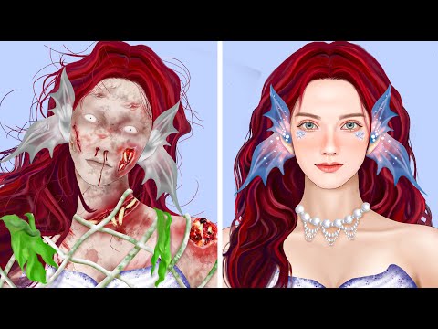 ASMR Remove Worm & Maggot Mermaid Infected | Severely Injured Animation