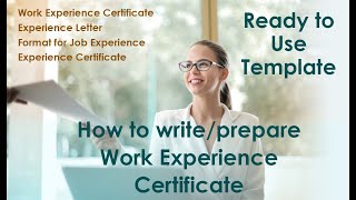 How to write Work Experience Letter | Job Experience Certificate