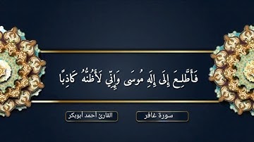 تلاوة مؤثرة من سورة غافر بصوت القارئ أحمد أبوبكر