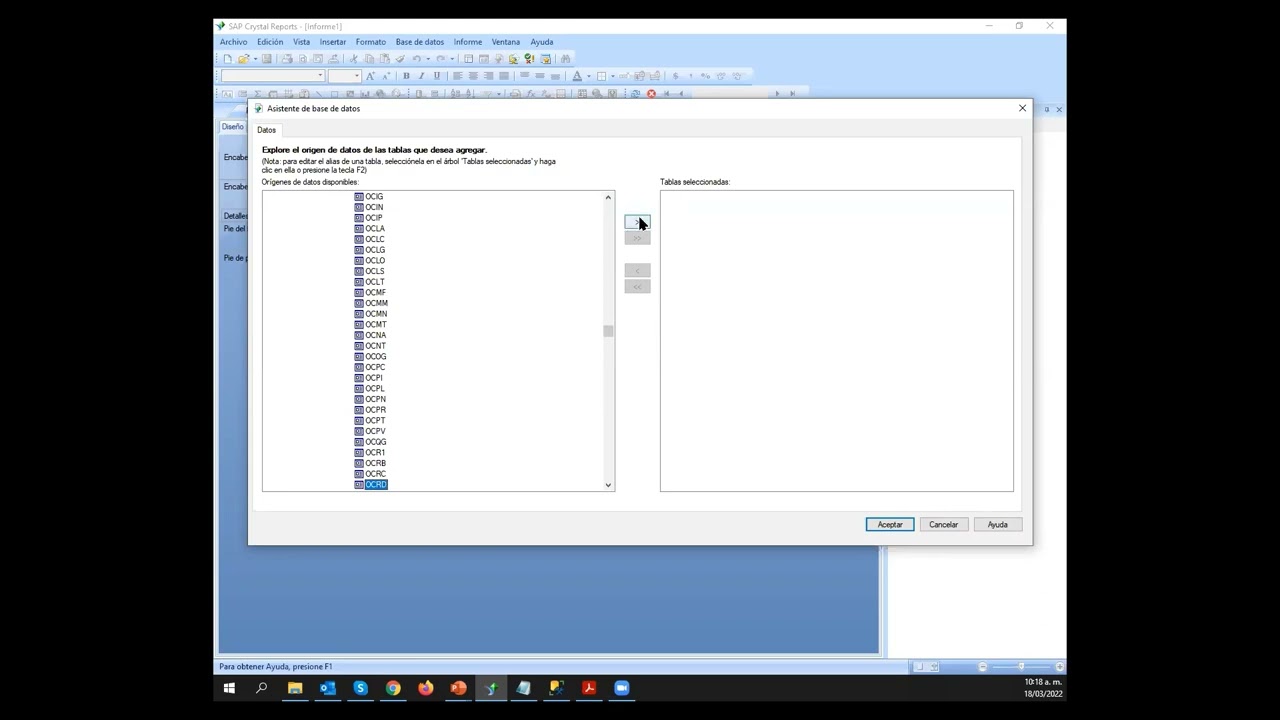 Taller Viernes One - Crystal Reports Básicos - Marzo 2022