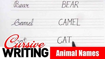 How to Write Animal Names Letter in Cursive - Cursive Writing | Cursive Handwriting Letters