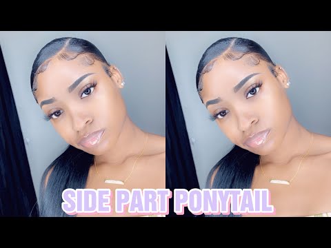 how-to|-side-part-low-ponytail-on-short-natural-hair