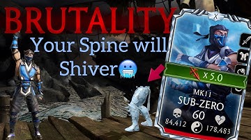 A PowerFul Character in MK Mobile | Sub-Zero MK11 Brutality Gameplay | Elder Tower Survivor Mode.