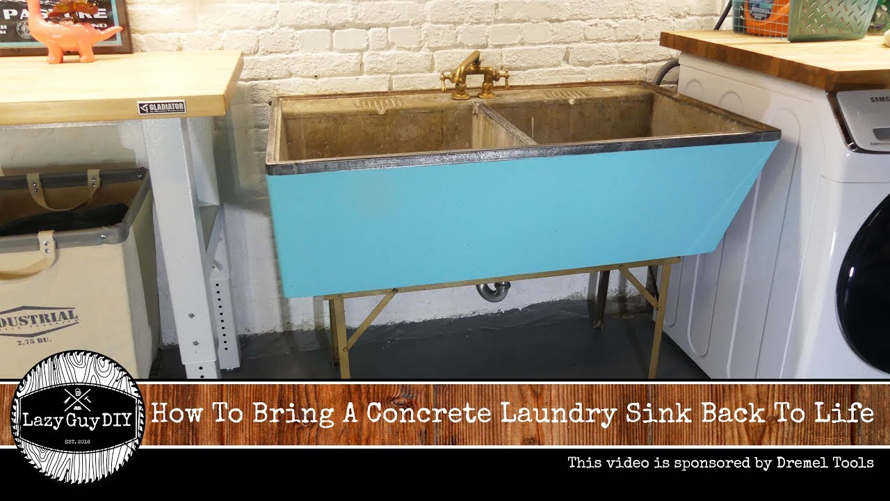 How To Restore A Vintage Concrete Laundry Sink Lazy Guy Diy