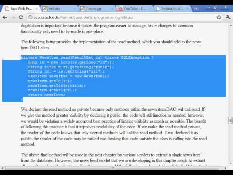 java web programming with eclipse data access objects youtube