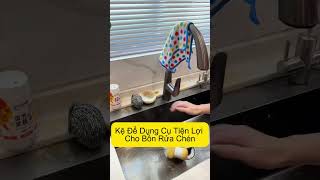 kệ để bồn rửa chén có giá hứng nước thanh treo khăn #kedanang #dogiadungnhabep #dogiadungtienich