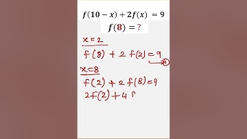 Functional Equation TEST | Find f(8)? #shorts #youtubeshorts #shortsfeed #maths #solvingequations