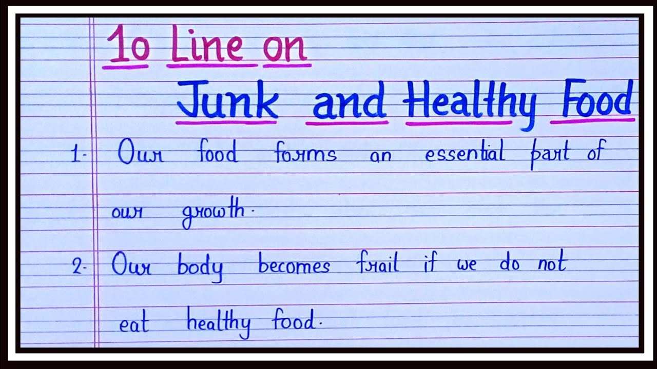 healthy food vs junk food essay for class 3