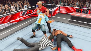 WWE 2K24 Roman Reigns Brock Lesnar & John Cena Vs Champions Cody Damien The Miz screenshot 2
