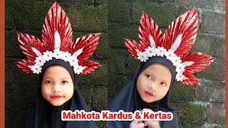 TOPI MAHKOTA KARNAVAL MERAH PUTIH DARI KARDUS DAN KERTAS UNTUK 17 AGUSTUS