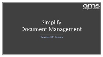Webinar - Simplify Document Management