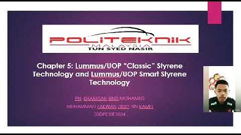Presentation of styrene process