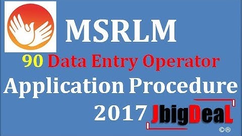 MSRLM Cluster Coordination / Date Entry Operator, Application Procedure