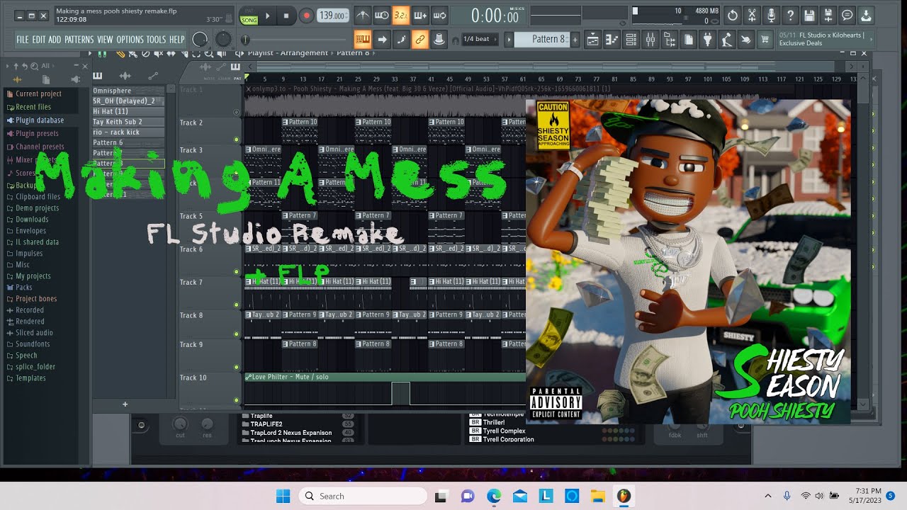 Pooh Shiesty ft BIG30 & Veeze Making A Mess FL Studio Remake + FLP