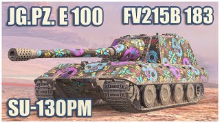 Jagdpanzer E 100, FV215b 183 & СУ-130ПМ • WoT Blitz Gameplay