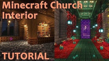 Minecraft - How to Build a Church Interior and Nether Portal [Tutorial]