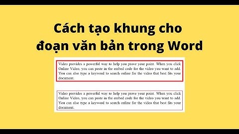 Cách tạo khung cho đoạn văn bản trong Word