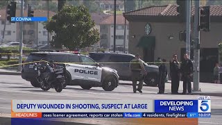 Deputy wounded in senseless shooting, suspect at large