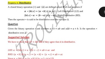 Testing for Distributive property of a binary operation by Trotter