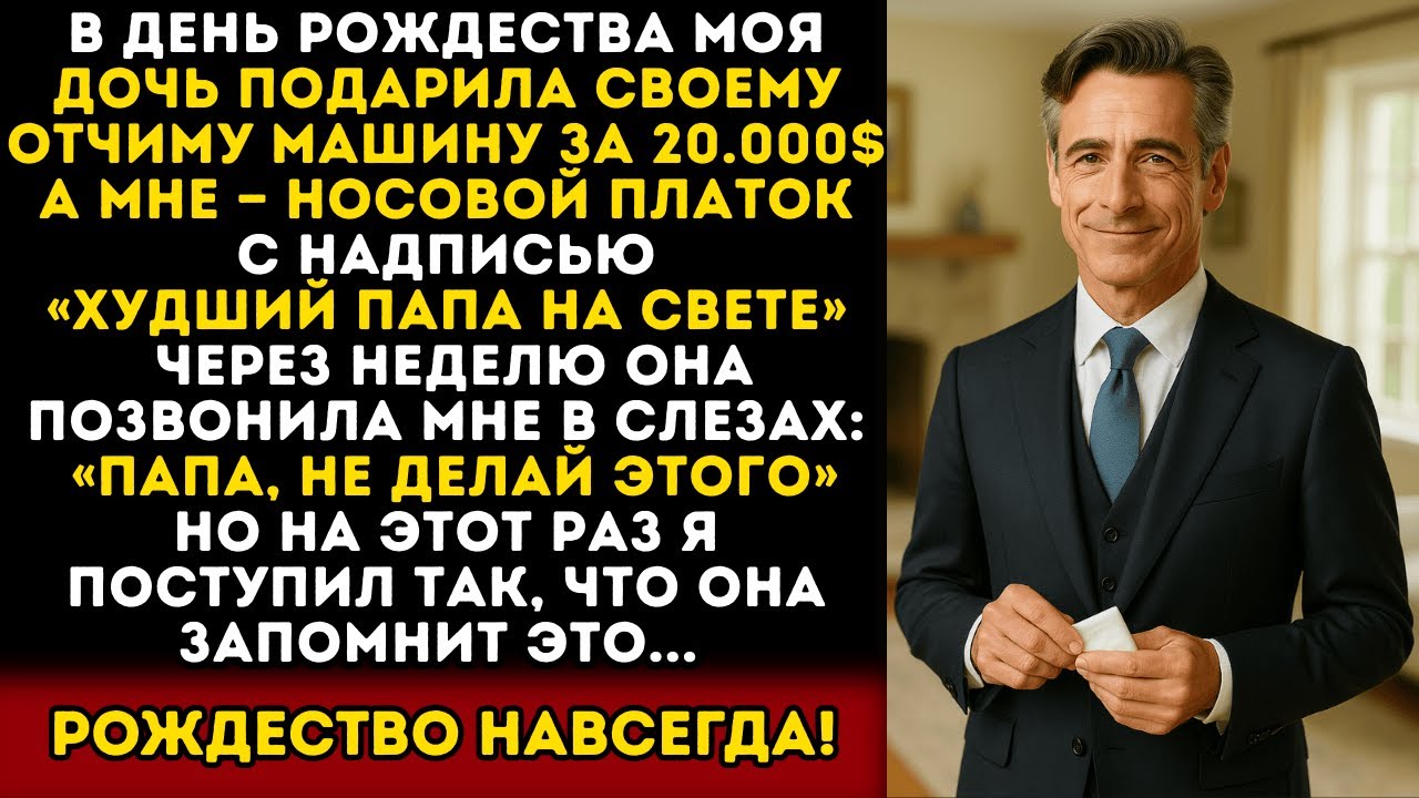 Моя дочь подарила своему отчиму машину за 20 000$, а мне — носовой платок в день Рождества...
