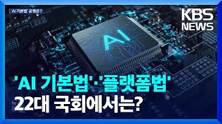 AI기본법·플랫폼법…ICT 쟁점법안, 어떻게 될까? / KBS  2024.04.18.