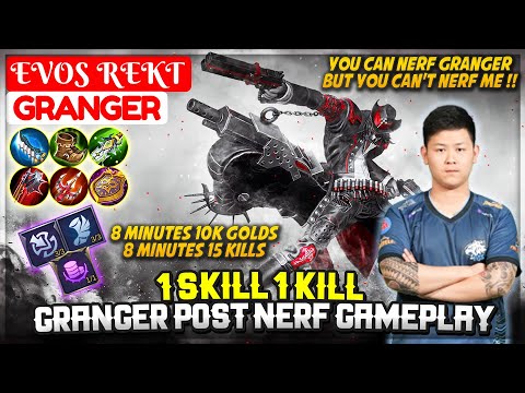 1 Skill 1 Kill, You Can Nerf Granger But You Can't Nerf Me !!  EVOS REKT Granger  Mobile Legend