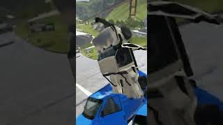 Car Jump Over 20 Vans - Car Jump Arena Madness - BeamNG.Drive | BeamNG Creation #Shorts #YTShorts