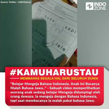 Video lucu belajar mengeja bhs indonesia malah bhs jawa