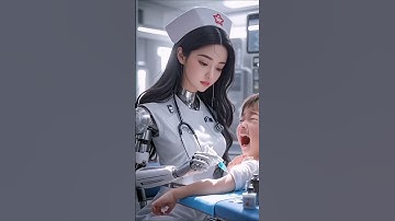 美女机器护士给小孩打手臂针！ #智能机器人 #机器人美女 #机器人护士 #artificialintelligence #ai #short