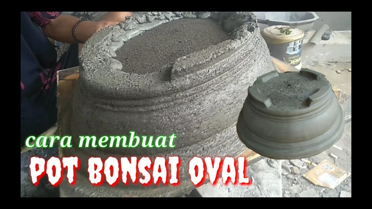 cara membuat pot  bonsai oval  l earn to make a flower 