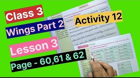 Class 3 Wings Part 2 Page 60,61 & 62 Activity 12 @primaryschooleducation34