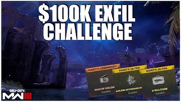 $100,000 SOLO EXFIL CHALLENGE!!! MW3 Zombies | MWZ