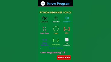 Python Beginner Topics 🧑‍💻.   | #shorts #python #knowprogram