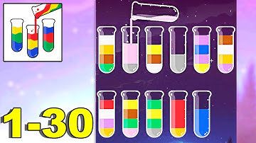 Sort Master Color Water Game - Gameplay Walkthrough Levels 1-30 (Android) 3 Stars