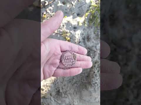 Видео: пляжный коп.поиск золота.монетка бомба