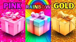 Choose your gift 🎁🤩💝🤮| 3 gift box challenge || Pink, Rainbow & Yellow#chooseyourgift #3giftbox