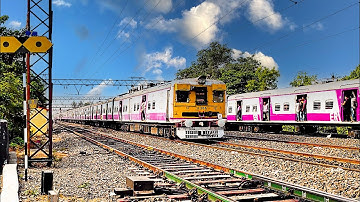 Amazing EMU Local train parallel run Chasing & crossing | Indian Railway [4K]
