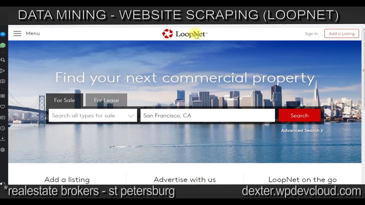 Data Mining Samples - Loopnet Broker's Search - YouTube