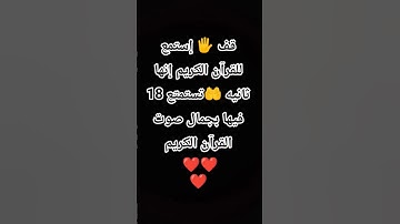 قف 🖐️ إستمع للقرآن الكريم إنها 18 ثانيه 🤲 تستمتع فيها بجمال صوت القرآن الكريم ❤❤❤