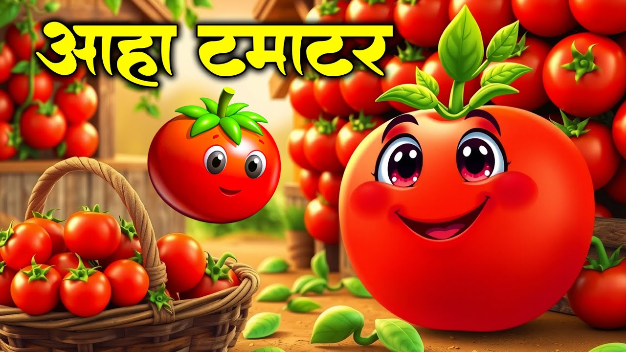 आहा टमाटर - Aaha Tamatar Bade Mazedar | Hindi Nursery Rhymes And Kids Song |  