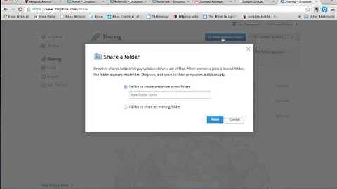 Making a shared folder in dropbox