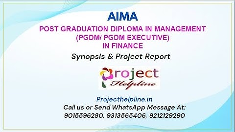AIMA PROJECT SYNOPSIS FOR PGDM EXECUTIVE FINANCE | Full Support