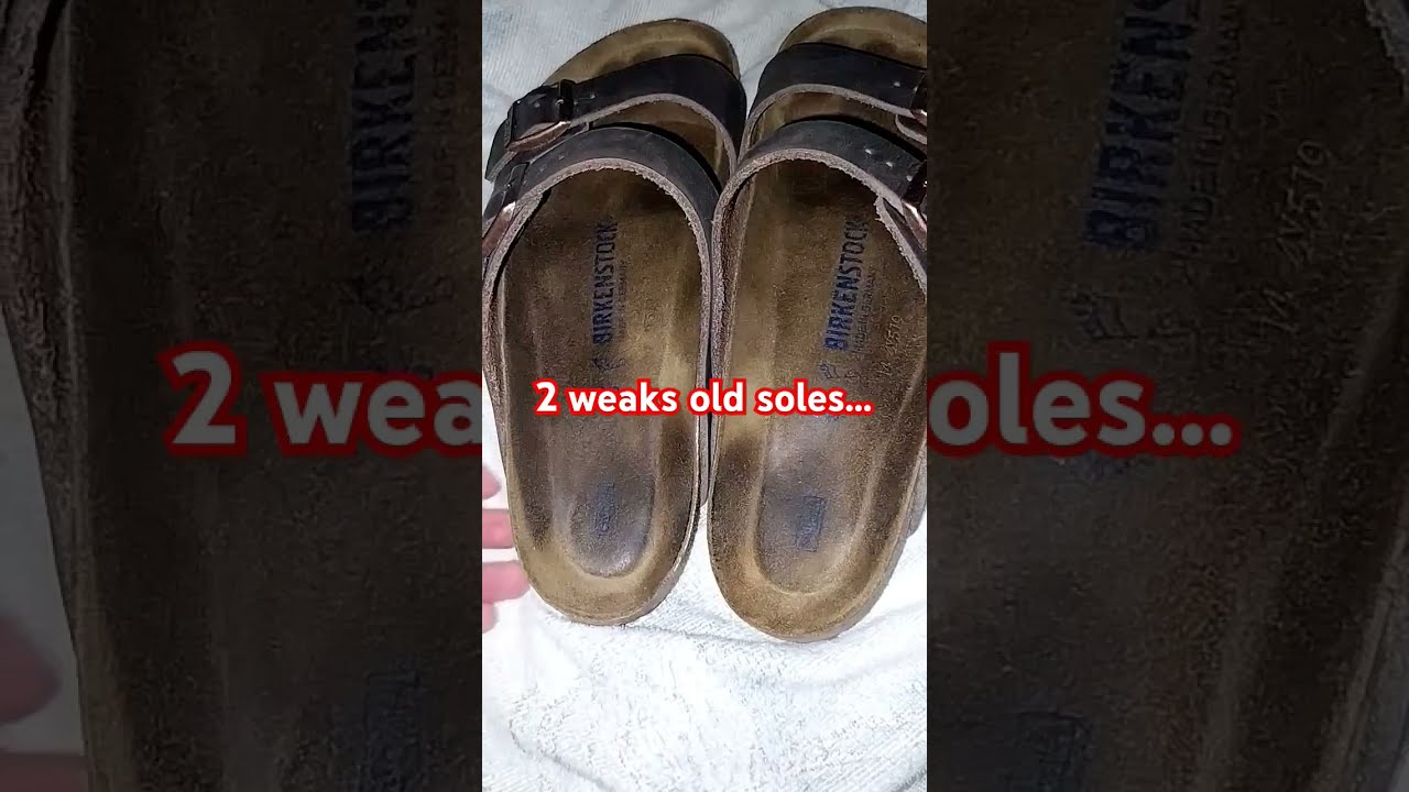 Old pair Birkenstock vs a new Pair comparing ✨️👣😃 #birkenstocks #sandals #shoes #birks