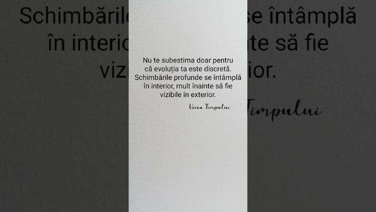 Evoluția tăcută care te transformă