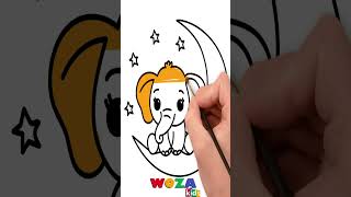How to draw elephant for kids #shorts