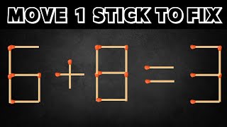 Move 1 Stick To Make Equation Correct, Matchstick Puzzle.