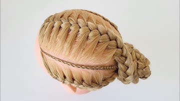 French Braids & Cornrows Combo into Bun Step-by-Step – Braiding Tutorial #111