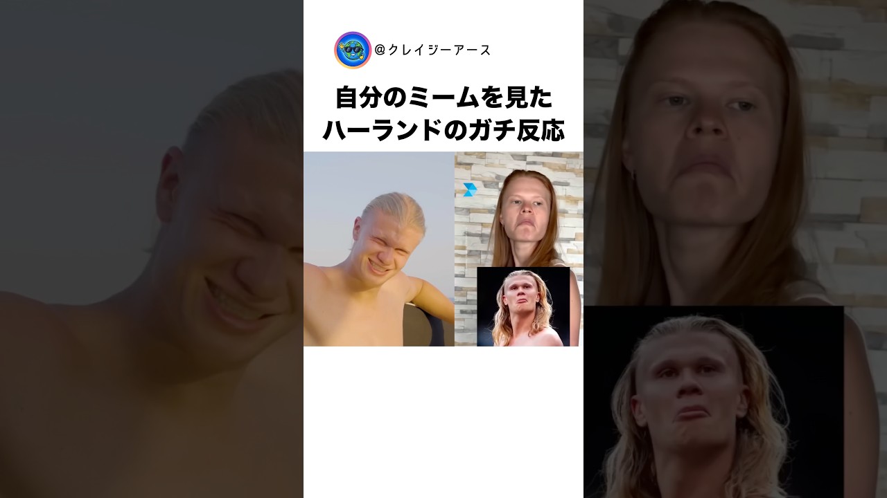 自分のミームを見たハーランドのガチ反応